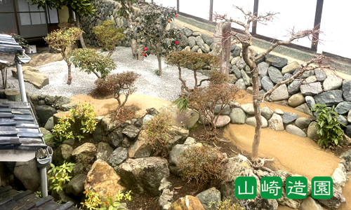 景石を活用した庭リフォーム施工事例（山崎造園・兵庫県宍粟市）